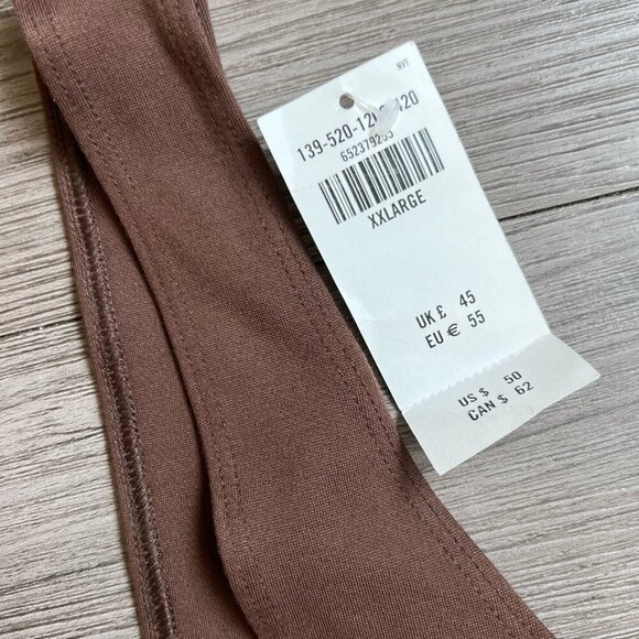 NWT Abercrombie & Fitch Soft AF Ponte Notch Bodysuit Chocolate Brown Size XXL - Picture 4 of 8